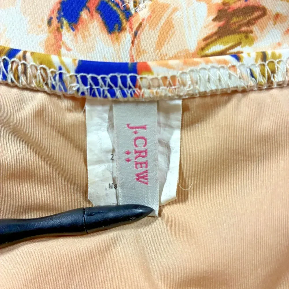 J Crew Swim One Piece S Plunge Ballet V Neck Rare Print Resort 2014 Made in USA
